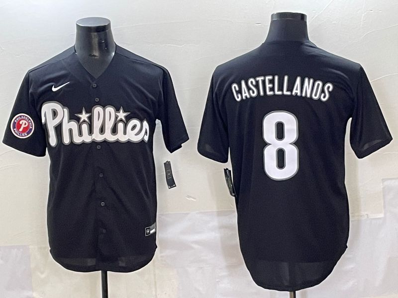 Men 2025 Philadelphia Phillies #8 Castellanos Black Fashion Nike MLB Jersey style 7156->philadelphia phillies->MLB Jersey